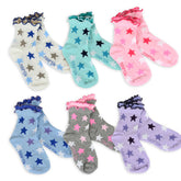 TeeHee Little Kids Girls Cotton Crew Overlock Top Ruffle Socks 6 Pair Pack
